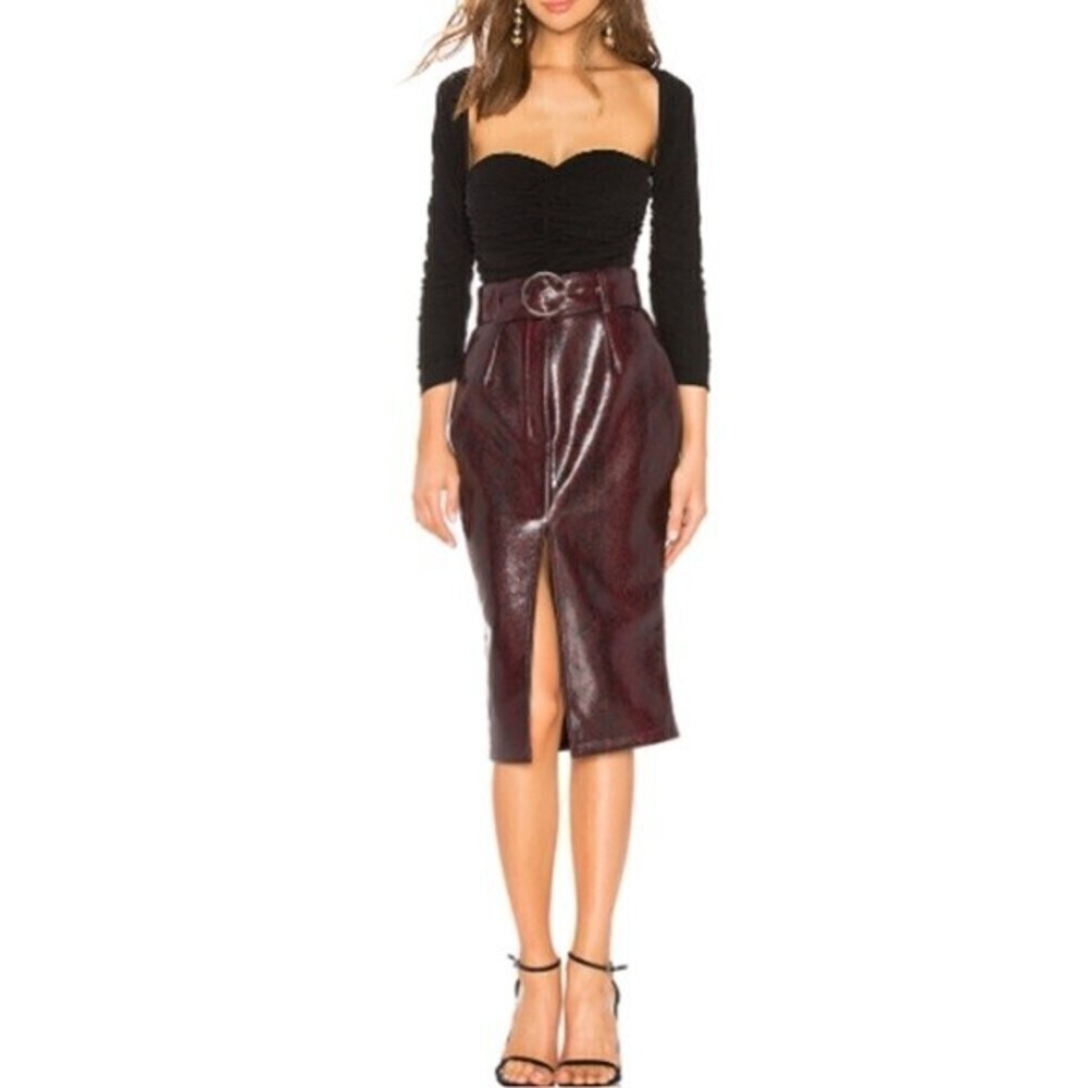 ATOIR Self Defined Skirt in Burgundy Python
